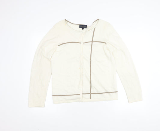 Paul Costelloe Women's Ivory Silk Wool Angora Cardigan