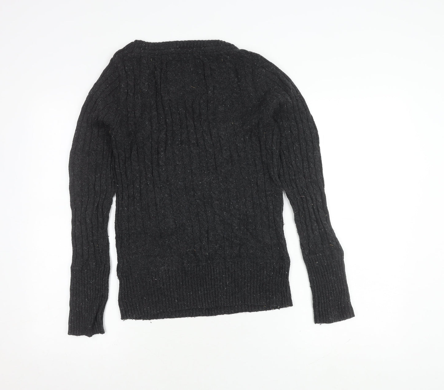 SuperDry Women's Black Cable-Knit Pullover Jumper - M