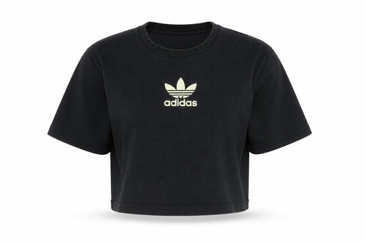 Womens UK Size 8 adidas Black Cotton Blend T-Shirt