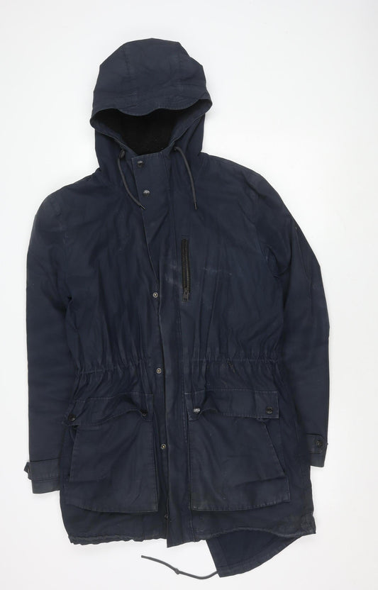 Penguin Women's Blue Parka Jacket M with Hood