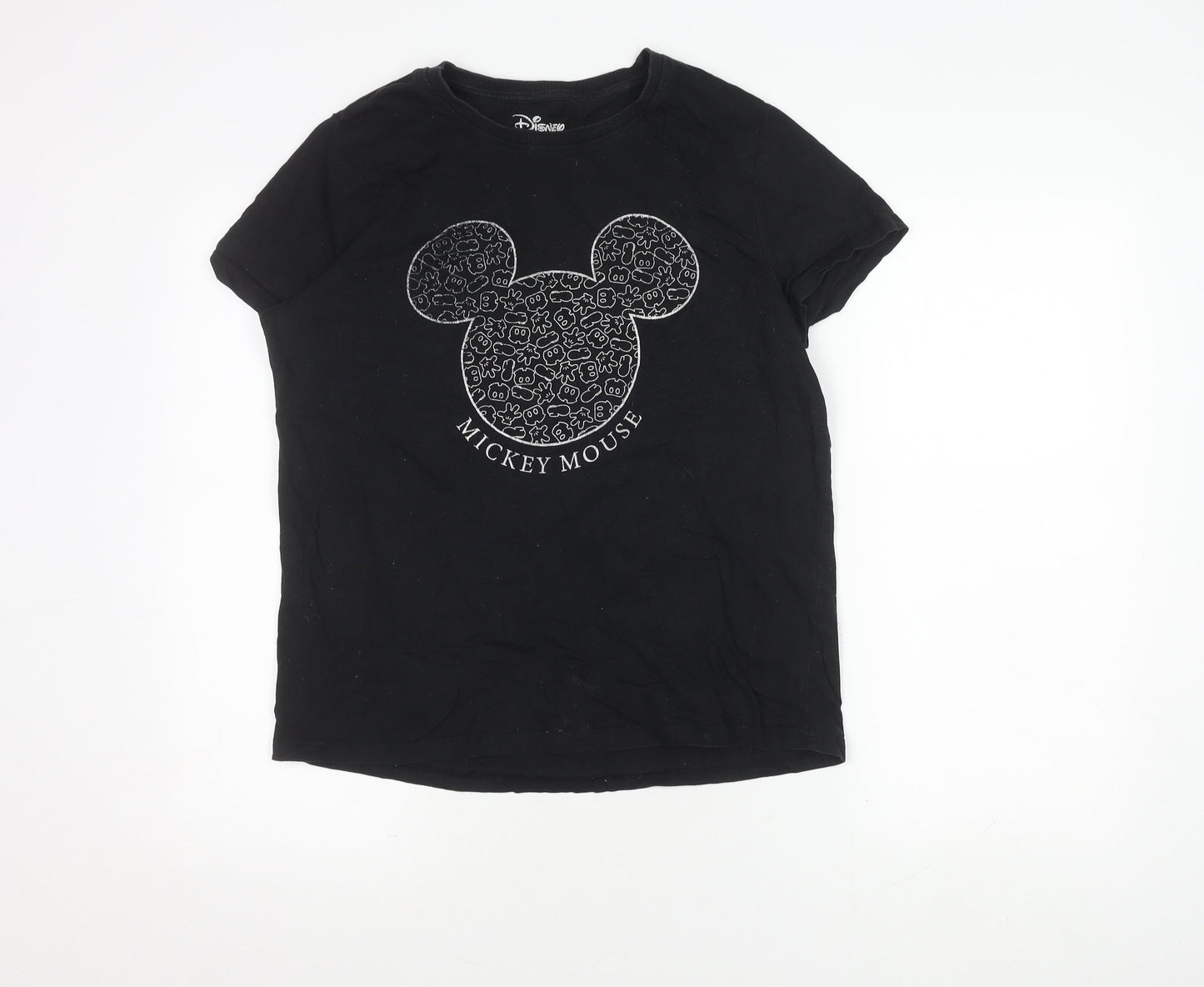 Disney Women's Black Cotton Mickey Mouse T-Shirt, M