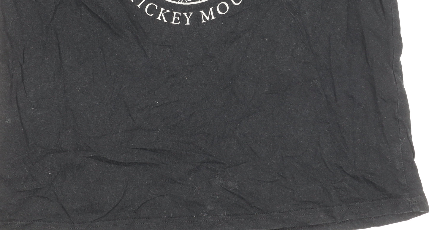 Disney Women's Black Cotton Mickey Mouse T-Shirt, M