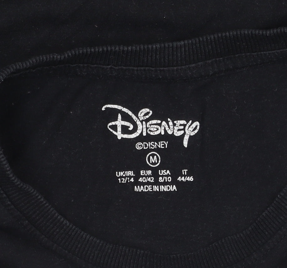 Disney Women's Black Cotton Mickey Mouse T-Shirt, M