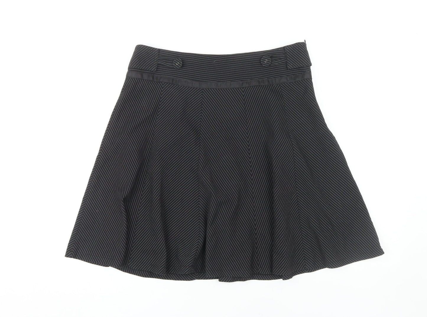 Verge Women's Black A-Line Skirt, L, Knee Length