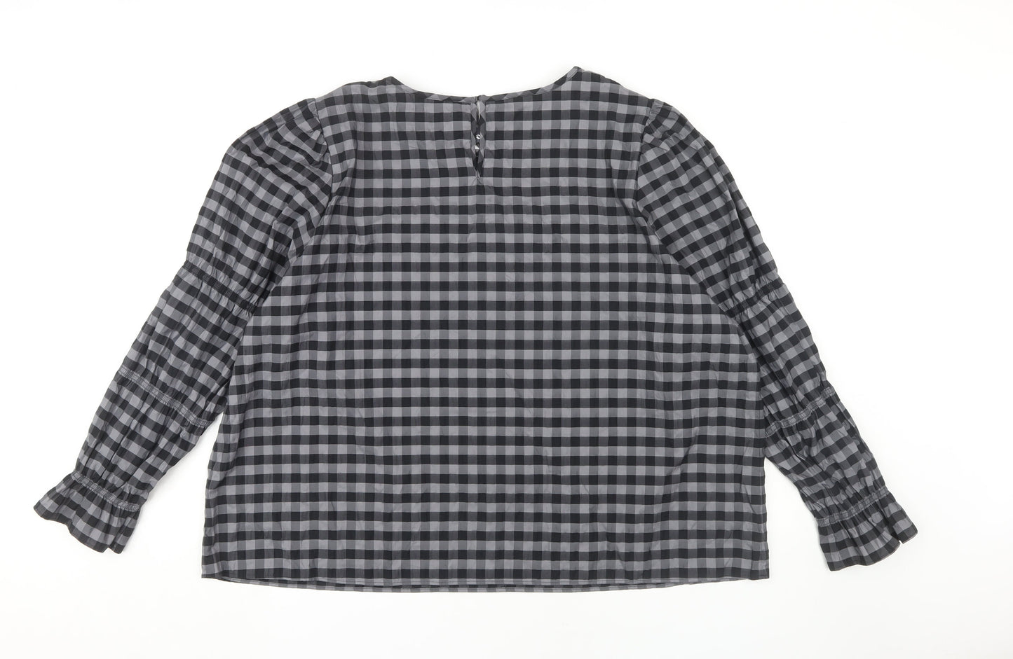 Marks and Spencer Black Check Blouse - Size 24