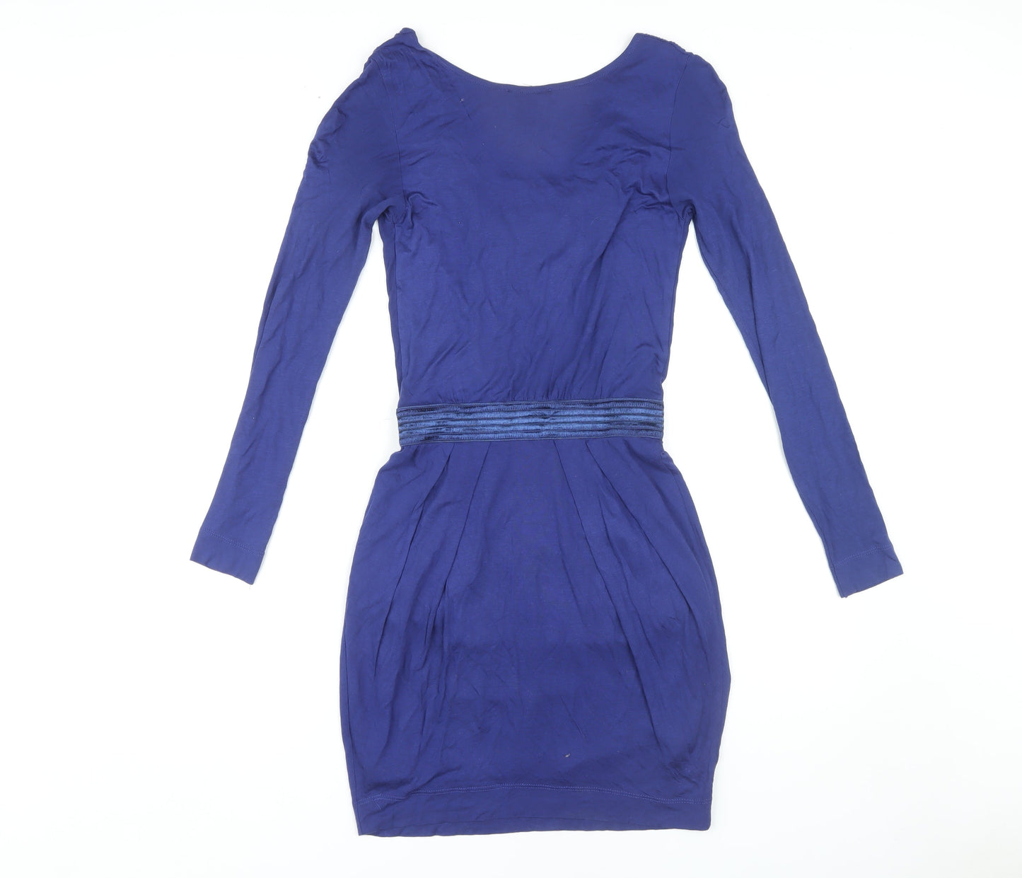 MNG Women's Blue Casual Long Sleeve Dress, S
