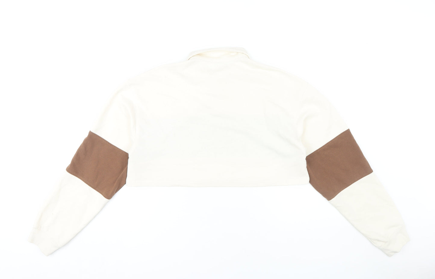 H&M Women's Brown Cropped Polo Shirt Size S