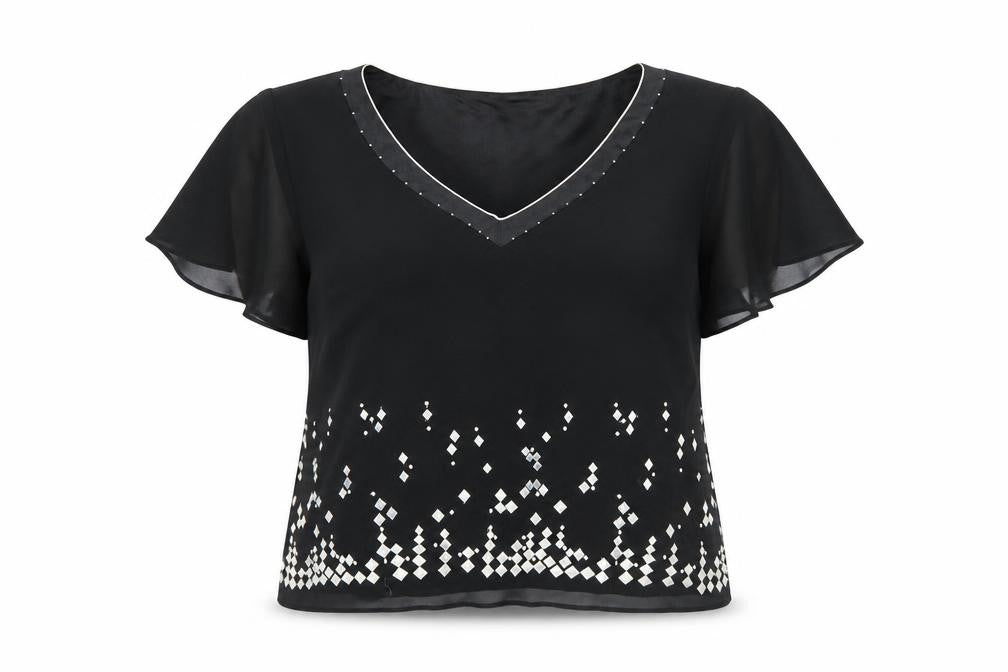 Womens UK Size 12 Jacques Vert Black Polyester Blouse