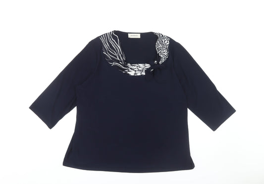 Bassini Women's Blue 3/4 Sleeve Top Size 20