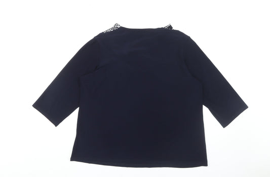 Bassini Women's Blue 3/4 Sleeve Top Size 20