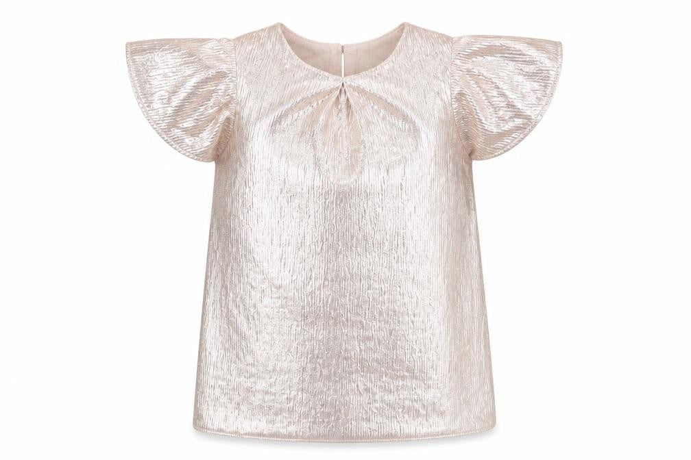 Front view of John Lewis Gold girls’ t-shirt, 10 years, short sleeve