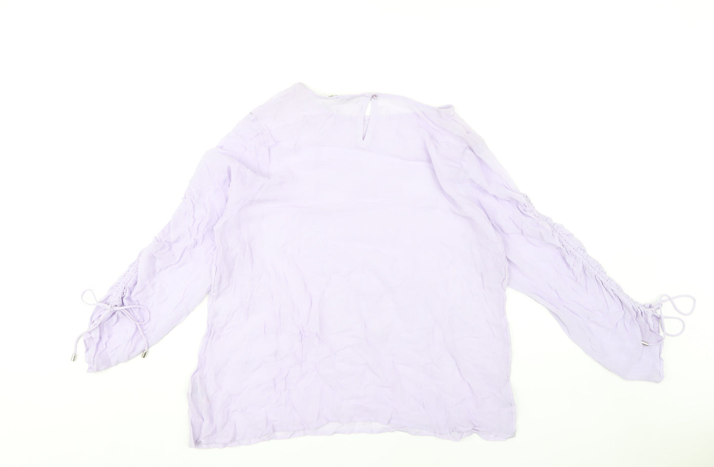 Next Women's Purple Blouse UK 16 Long Sleeve Viscose