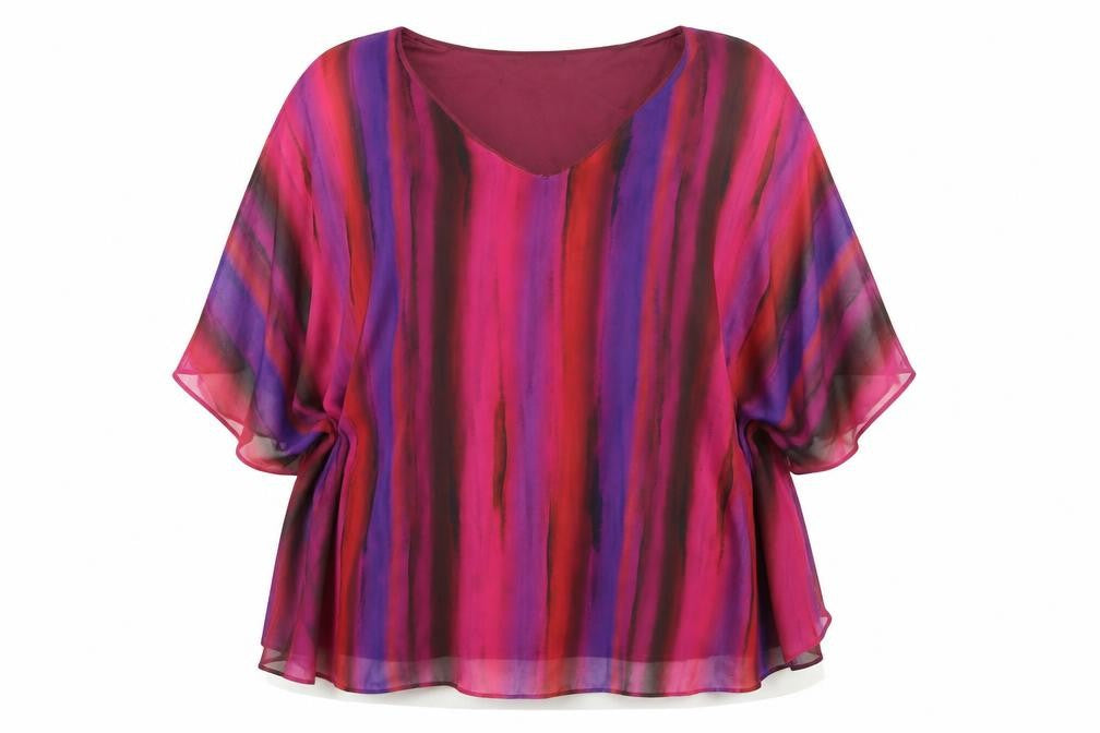 Roman Women's Plus Purple Striped Tunic Blouse Size 22