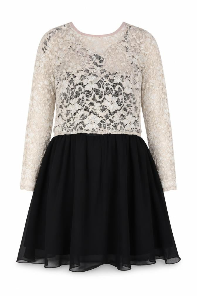 Little Mistress Women's Fit & Flare Black Lace Dress, Size 12