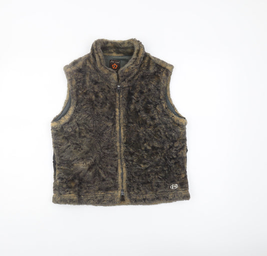 Free Soul Women's Brown Full Zip Waistcoat M