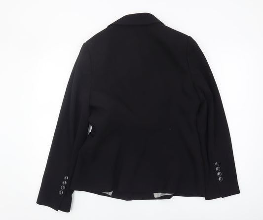 Planet Women's Black Blazer Jacket Size 12 Notch Lapel