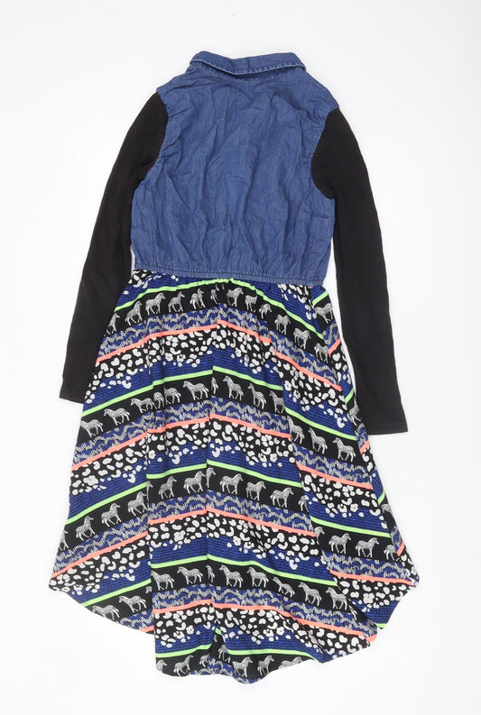 Blue Zoo Girls Animal Print Shirt Dress, Size 14, Casual Fun