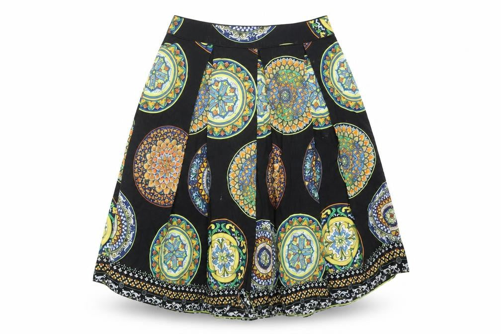 Red Herring Women's Multicoloured Pleated Skirt, Size 10
