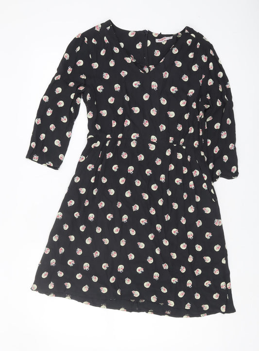 Cath Kidston Women's Black Floral Dress, Size 10