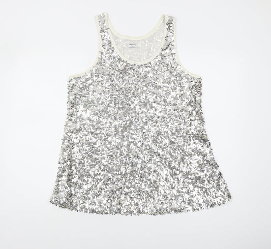 Heart & Soul Silver Sequin Women's Tank 14