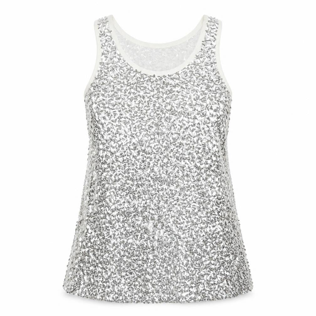 Womens UK Size 14 Heart & Soul Silver Polyester Tank