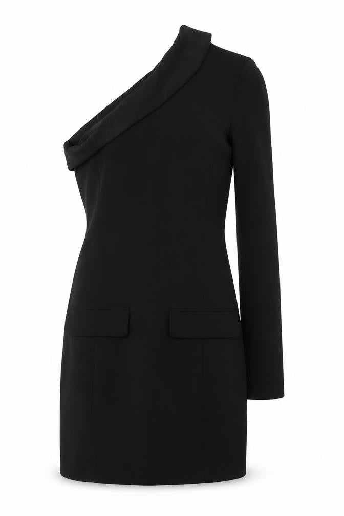 Zara Women's Black One Shoulder Mini Dress XS