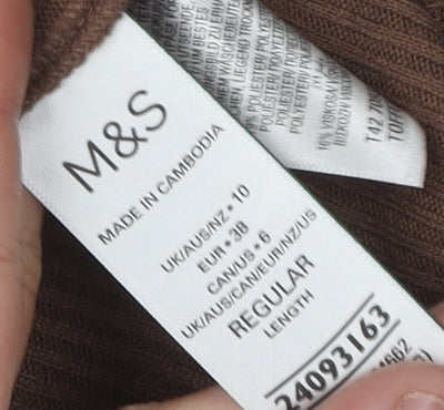 Marks and Spencer Women's Brown Midi Dress Size 10