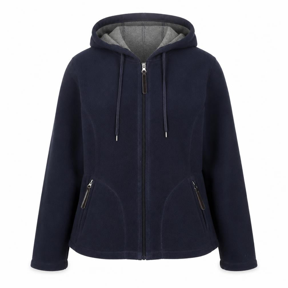 Bonmarché Women's Blue Hooded Fleece Jacket M Regular Fit