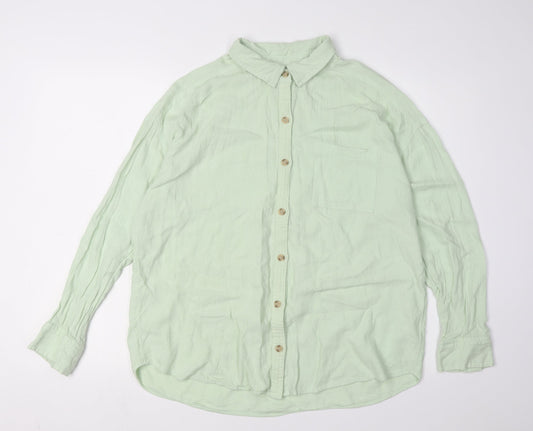 Hollister Women's Green Small Button-Up Shirt