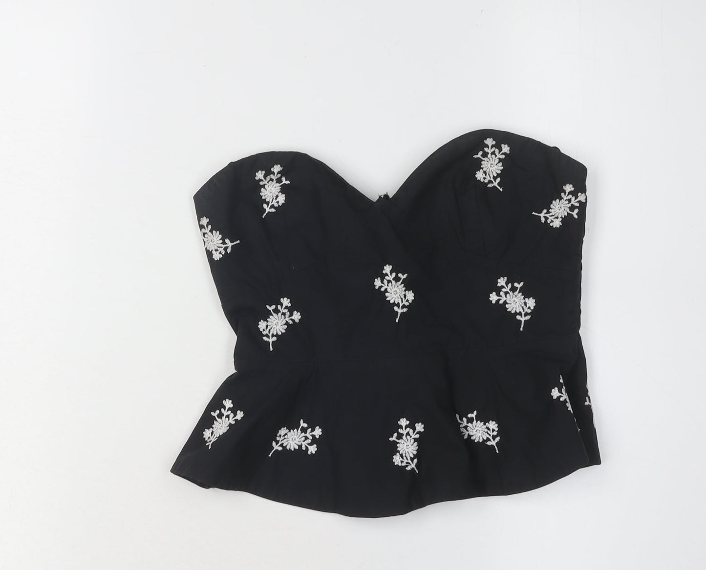 Zara Women's Black Embroidered Camisole Top 2XS