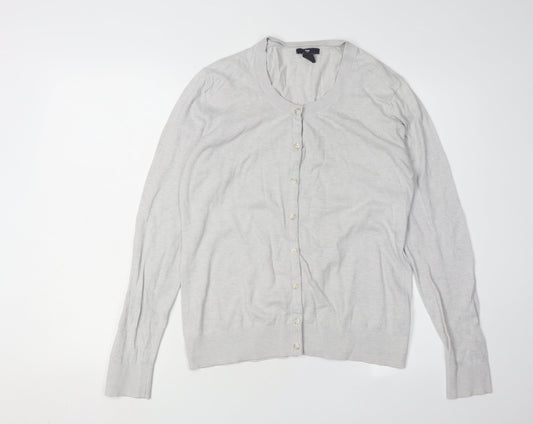 Gap Women's Grey Cardigan, Size L, Button Accents