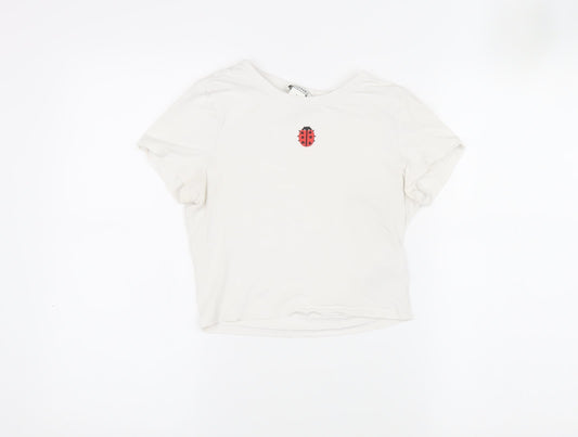 Monki Women's White Cotton T-Shirt, Size S, Basic Style