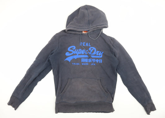 Superdry Men's Black Pullover Hoodie, Size M