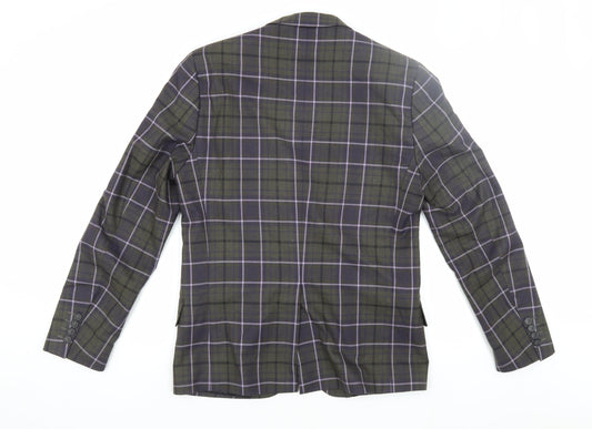 H&M Men's Multicoloured Check Blazer, Size 38