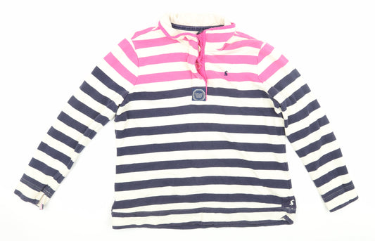 Joules Women Pink Stripe T-Shirt, Size 18, Cotton, Casual