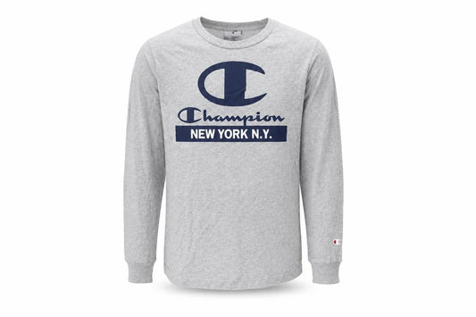 Champion Boys Grey Graphic Long Sleeve T-Shirt Size L