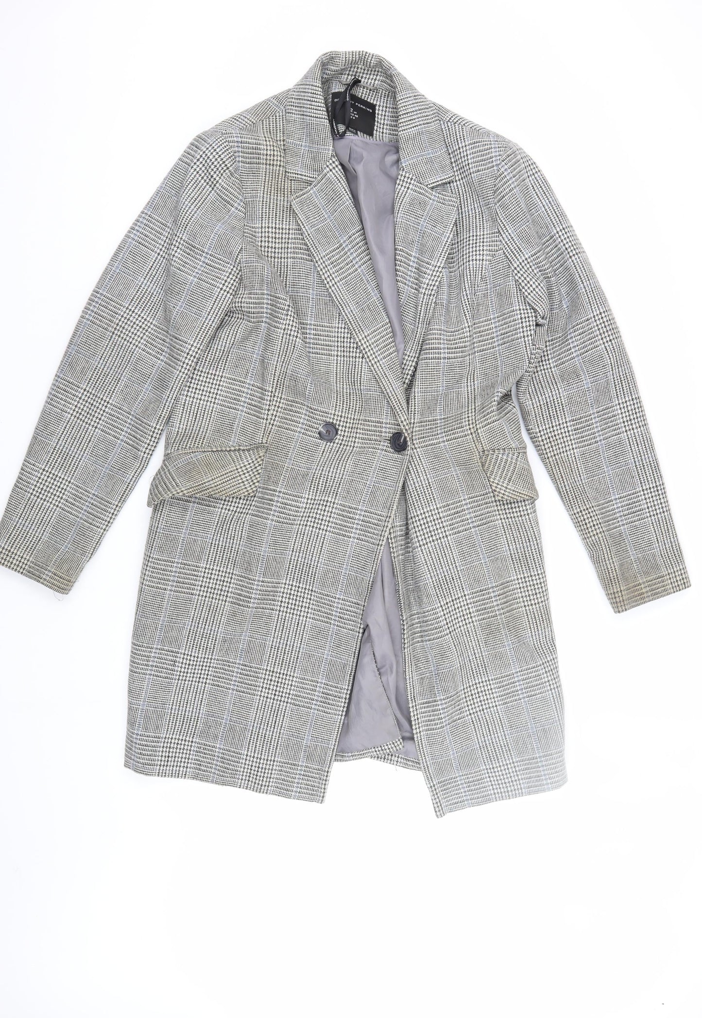 Dorothy Perkins Women's Grey Check Trench Coat Size 12