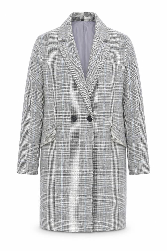 Dorothy Perkins Women's Grey Check Trench Coat Size 12