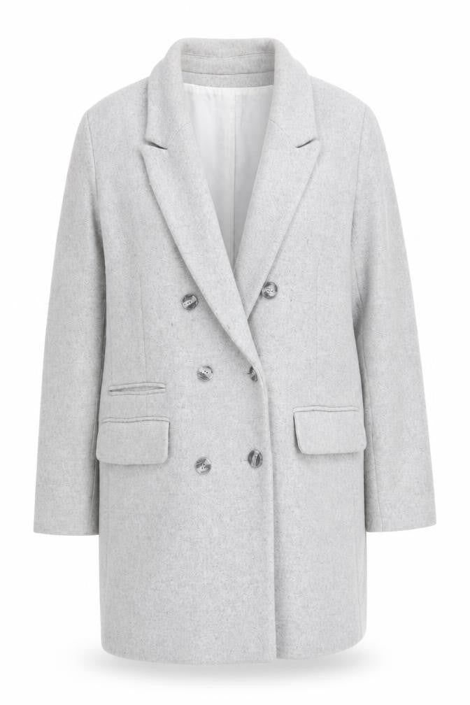 Monsoon Women's Grey Wool Blend Overcoat Size 16
