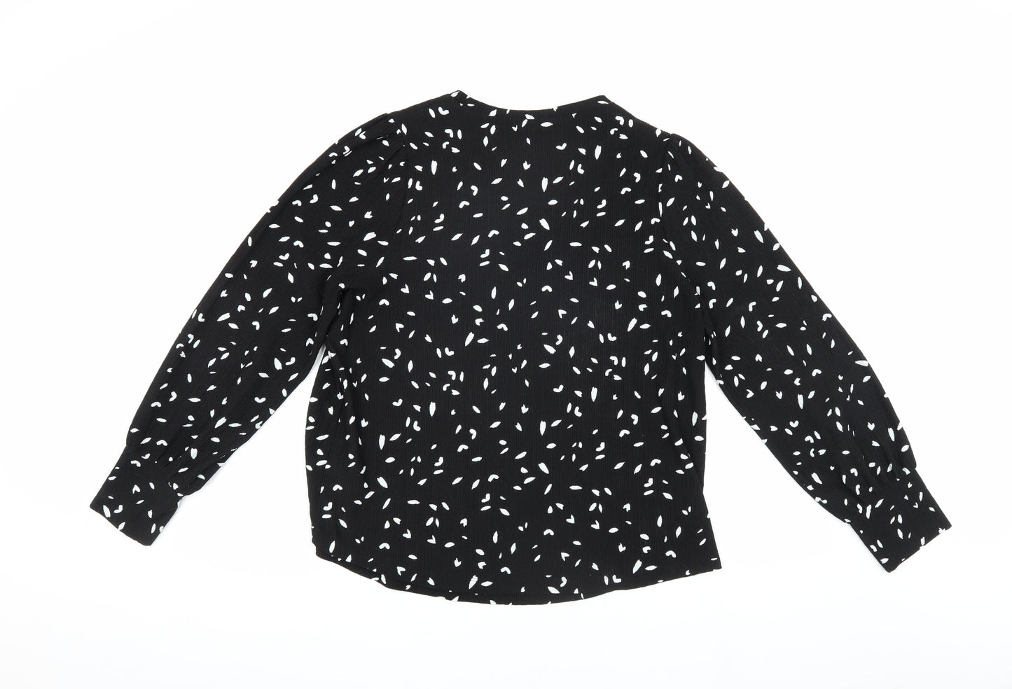 Marks and Spencer Women's Black Geometric Blouse Size 14