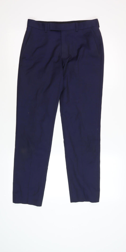 Moss London Women's Blue Slim Fit Dress Pants