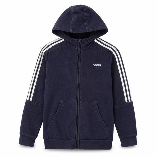 Adidas Boys Blue Full Zip Hoodie Size 13-14 Years
