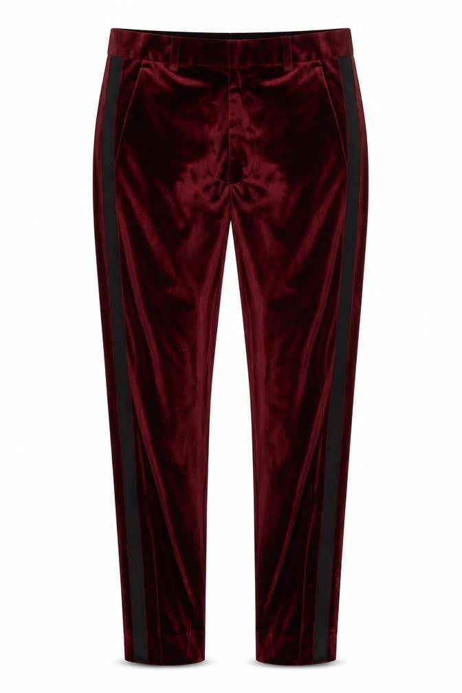ASOS DESIGN Women's Red Velvet Trousers, Size 8, Party Ready