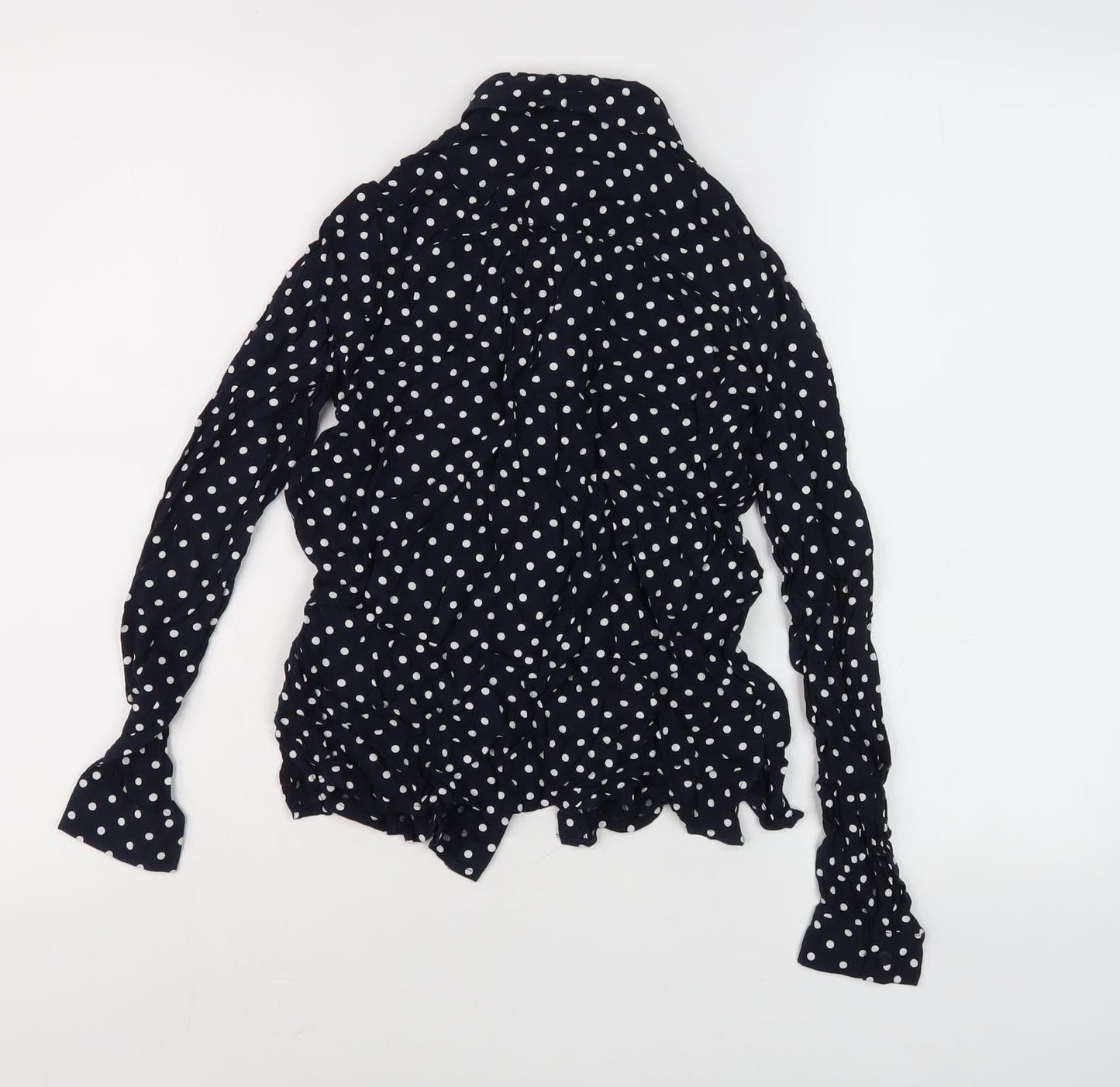 DIVIDED Women's Black Polka Dot Button-Up Shirt Size 4