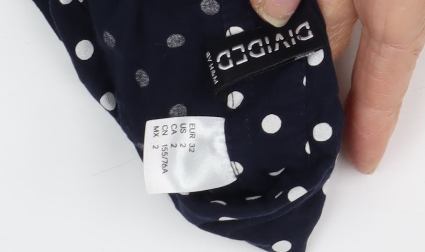 DIVIDED Women's Black Polka Dot Button-Up Shirt Size 4
