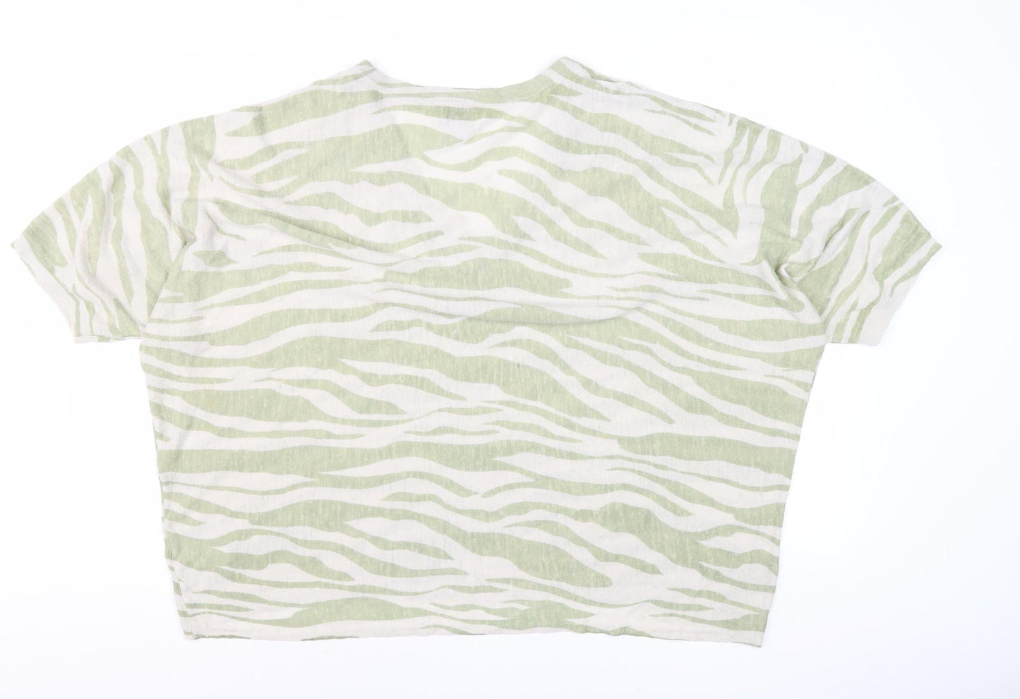 Monsoon Women's Green Cropped T-Shirt, XL, Casual