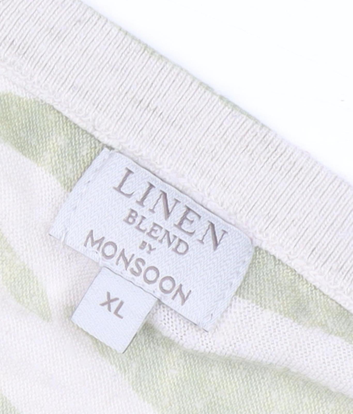Monsoon Women's Green Cropped T-Shirt, XL, Casual