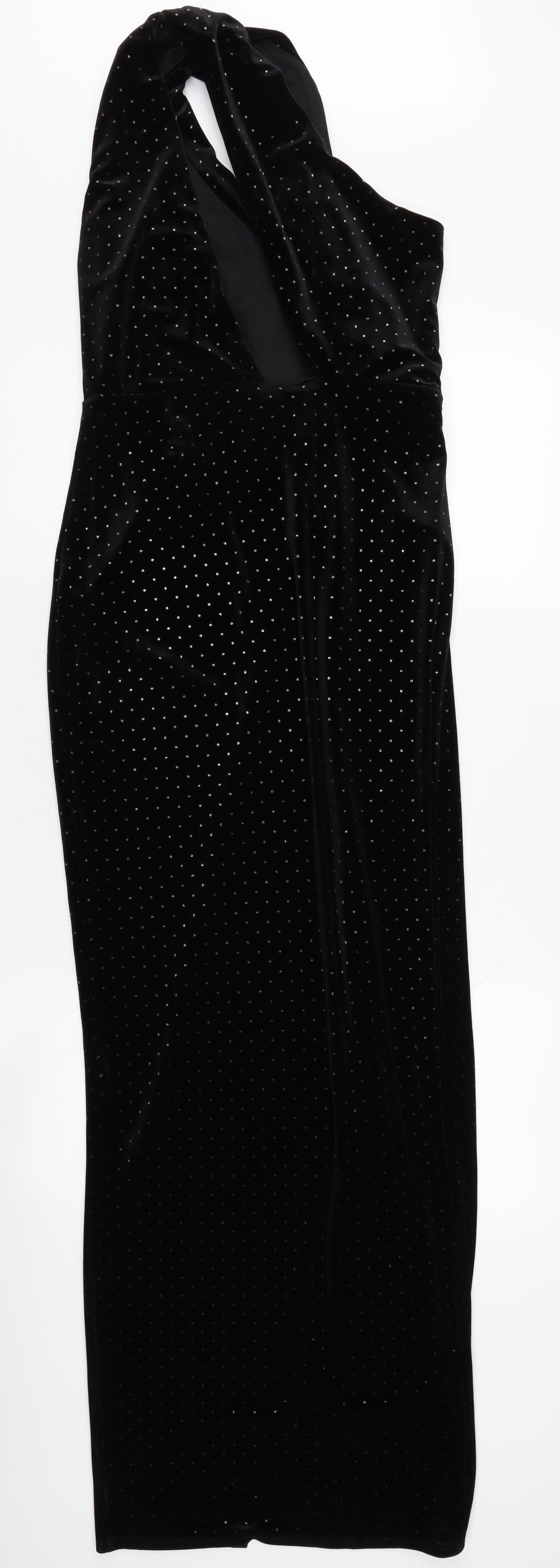 ASOS Women's Black Sequin Halter Bodycon Dress