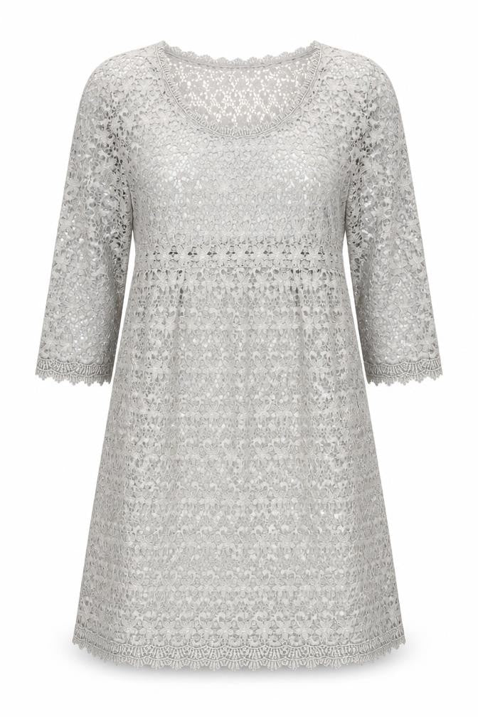 Mint Velvet Women's Grey Lace Dress - Size 16