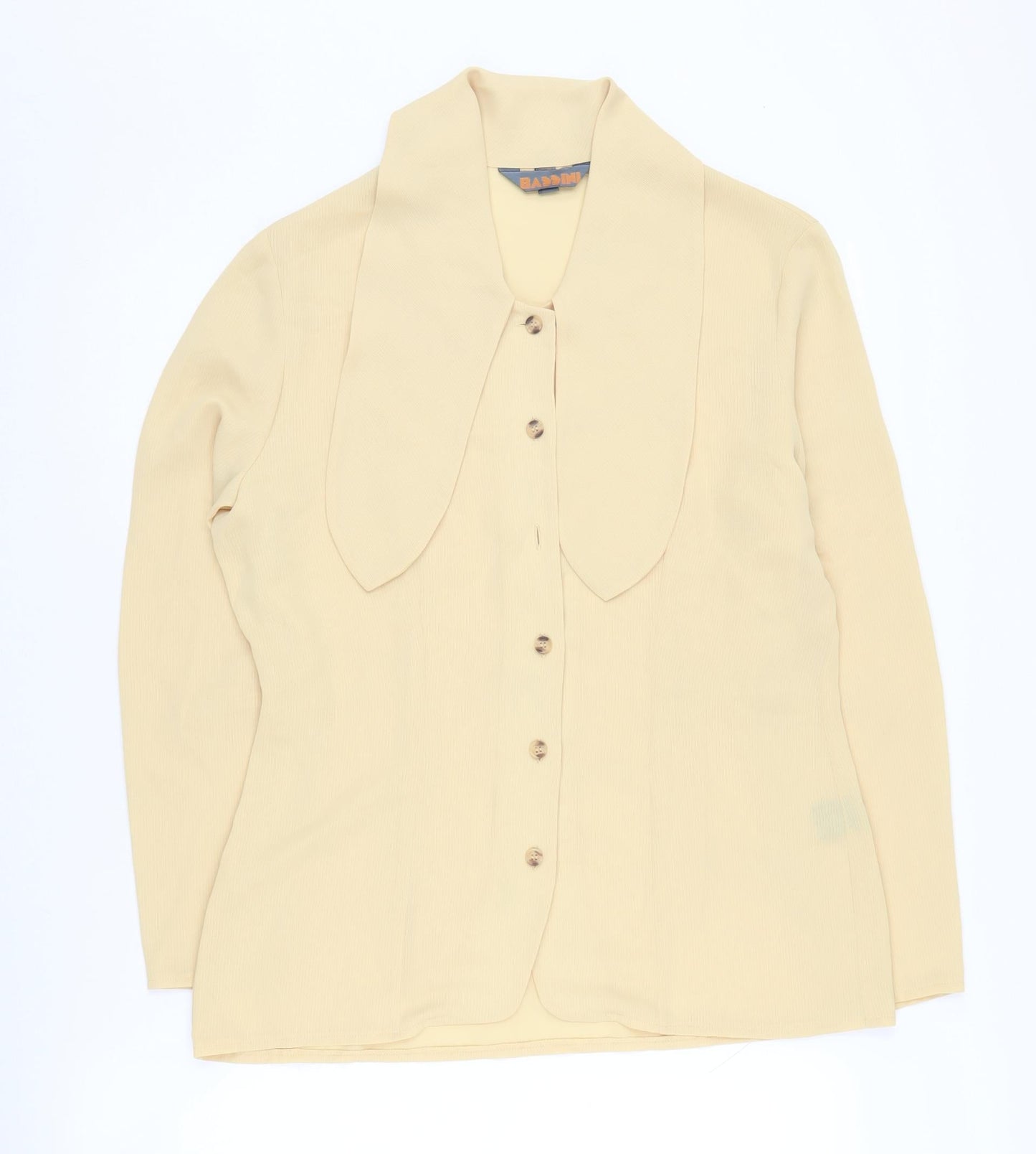 Bassini Women's Beige Button-Up Shirt Size 12